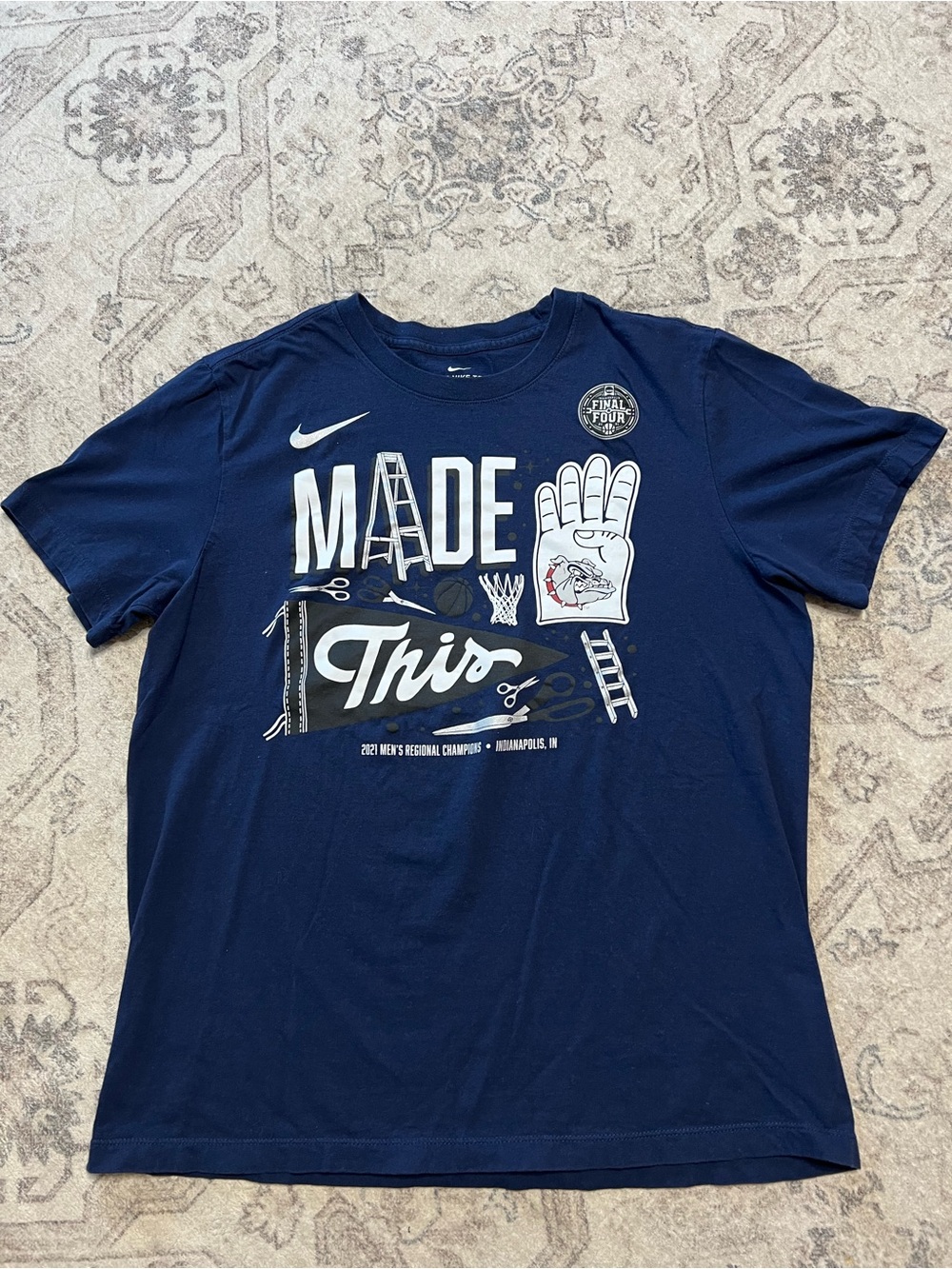 navy blue Nike Gonzaga Bulldogs 2021 Final Four regional locker room t-shirt